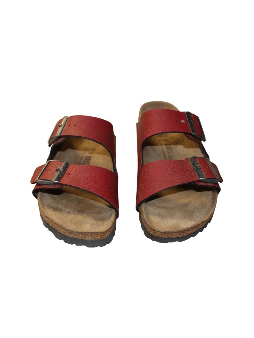 Birkenstock Arizona Red Slide Sandals Women 8 8.5 L8 Worn Twice Cork Germany